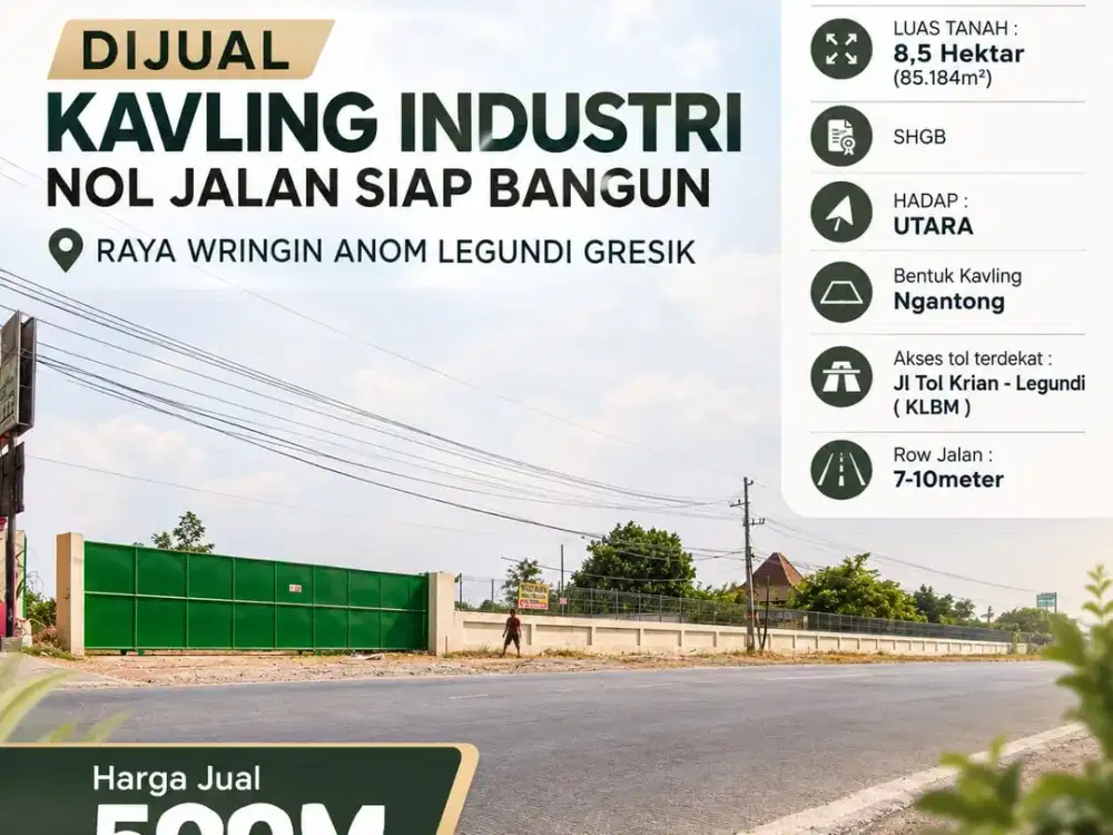 Dijual Kavling Raya Wringin Anom Legundi Gresik