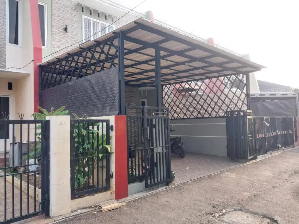 Kanopi alderon singel layer 1,2mm dan cet terpasang