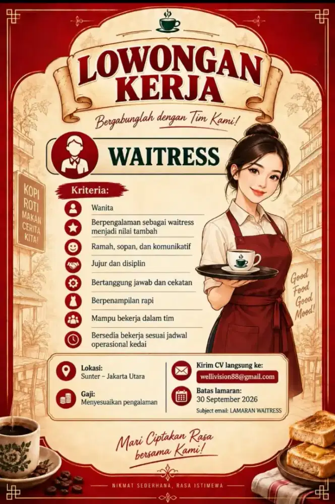 Lowongan waitress