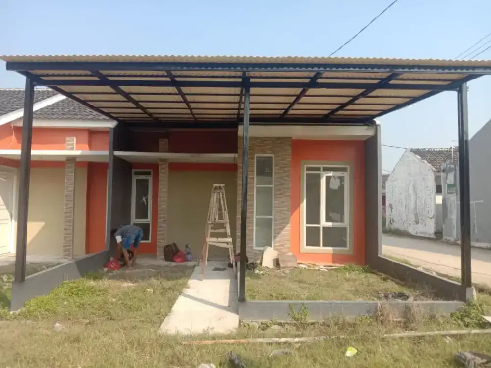 Kanopi alderon satu layer terpasang