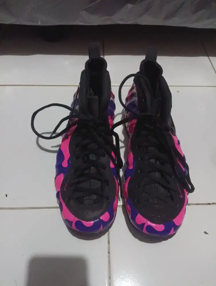 Sepatu Basket Nike Foamposite Pro Purple Camo Second Ok for sale
