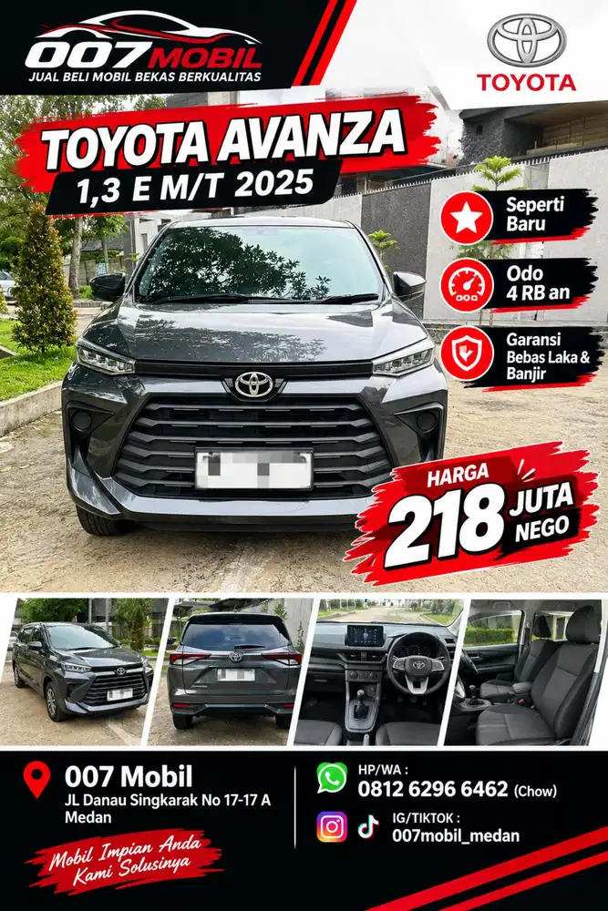 (Odo 4 RB) Toyota Avanza E Manual 2025,2024,2023 ,Xenia 2022,2023, BRV