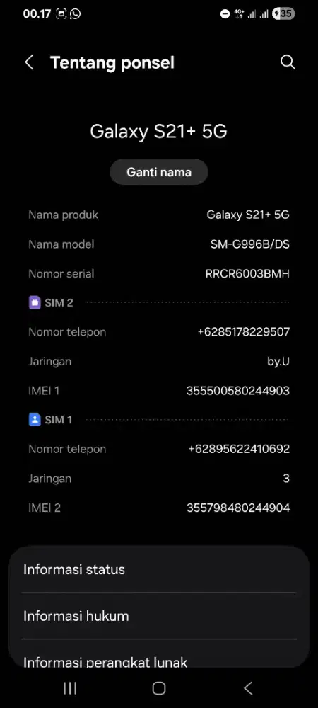 Samsung Galaxy S21+ 5g 8/256
