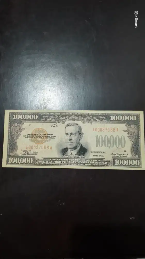 Uang Kertas Kuno Ten Dollars Amerika 1934.