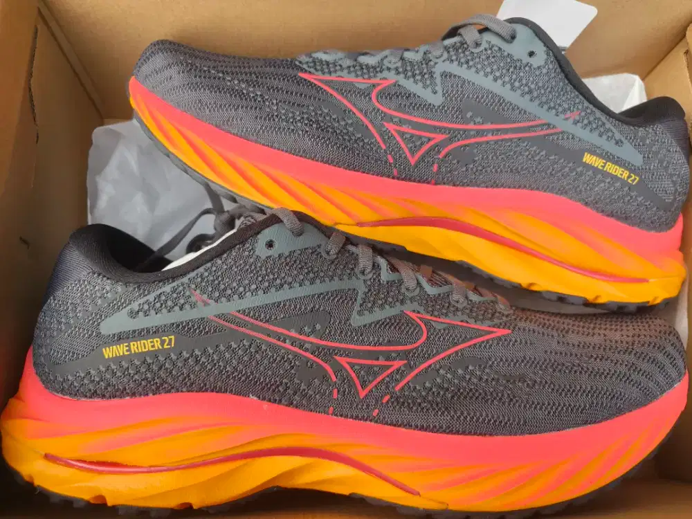 Sepatu Lari Running Gym Mizuno Wave Rider 27 Original Size 47 Jumbo