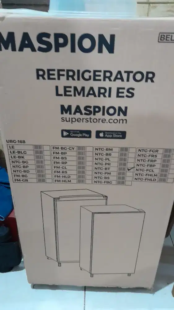 JUAL KULKAS 1 PINTU MASPION BARU