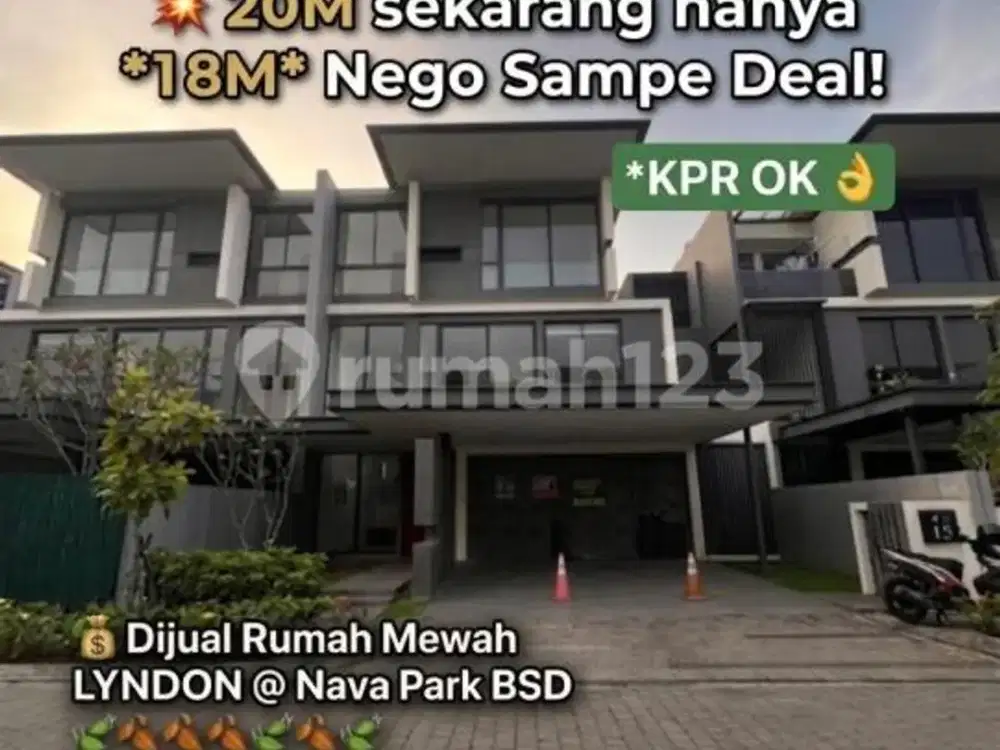 Hot Listing Turun Harga Dijual Rumah Mewah Hanya 18 M di Lyndon Nava Park BSD City