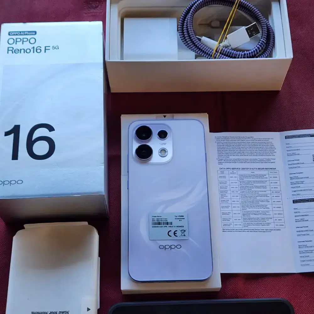 Oppo Reno 16F 5G 8/256GB Warna Purple Garansi Resmi Agustus 2027