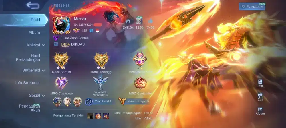 Akun Mobile Legend Juragan (Skin Limit Banyak)
