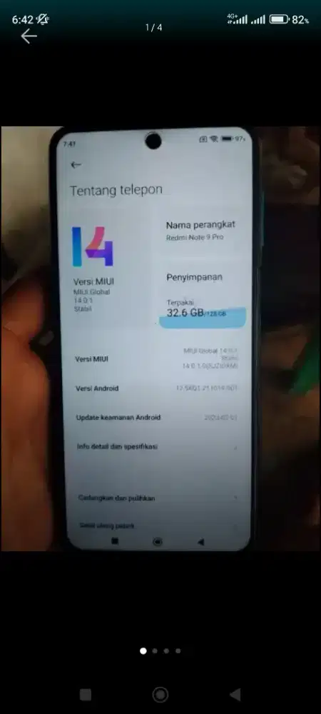 Jual hp xiomi redmi note 9pro ram8//128gb