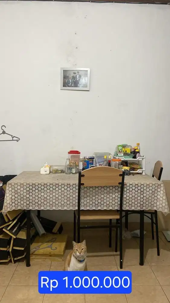 meja makan 4 kursi ukuran 140 x 70