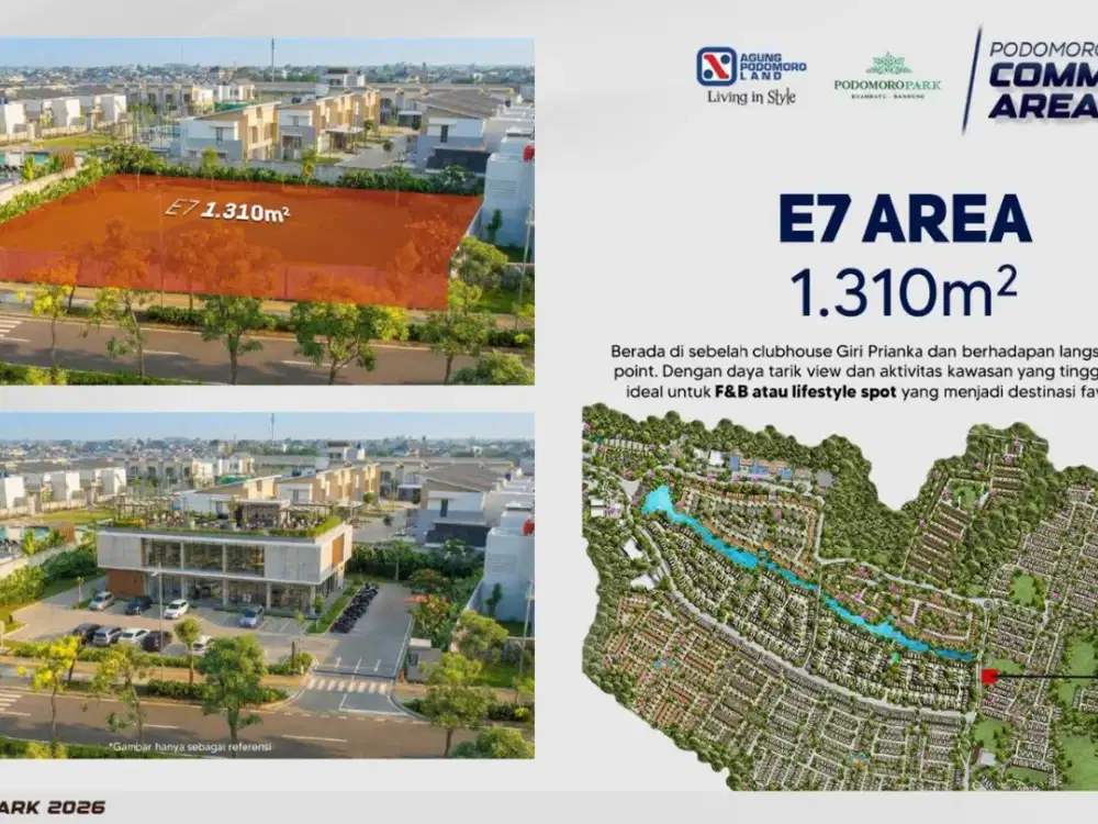 Jual tanah area komersil podomoro park buah batu bandung