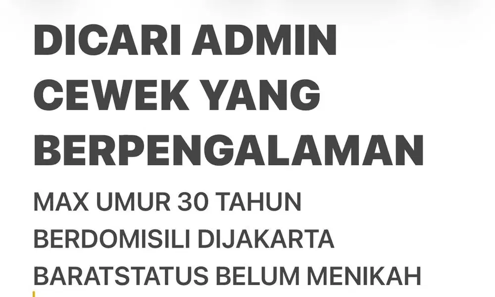 DICARI ADMIN YG BERPENGALAMAN
