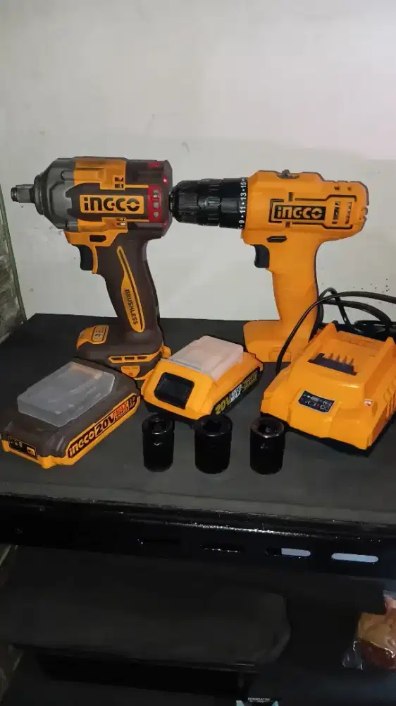 INGCO IMPACT WRENCH & CORDLESS DRILL