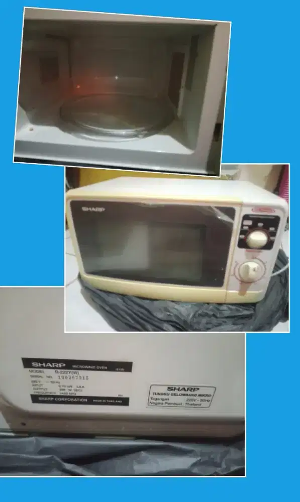 Dijual Microwave SHARP R-222Y(W) Low Watt - Normal Siap Pakai