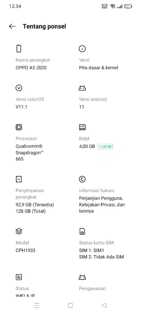 oppo A5 2020 4/128 ori pecas TT