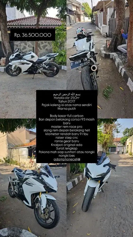 Honda cbr 250 rr putih km 9000