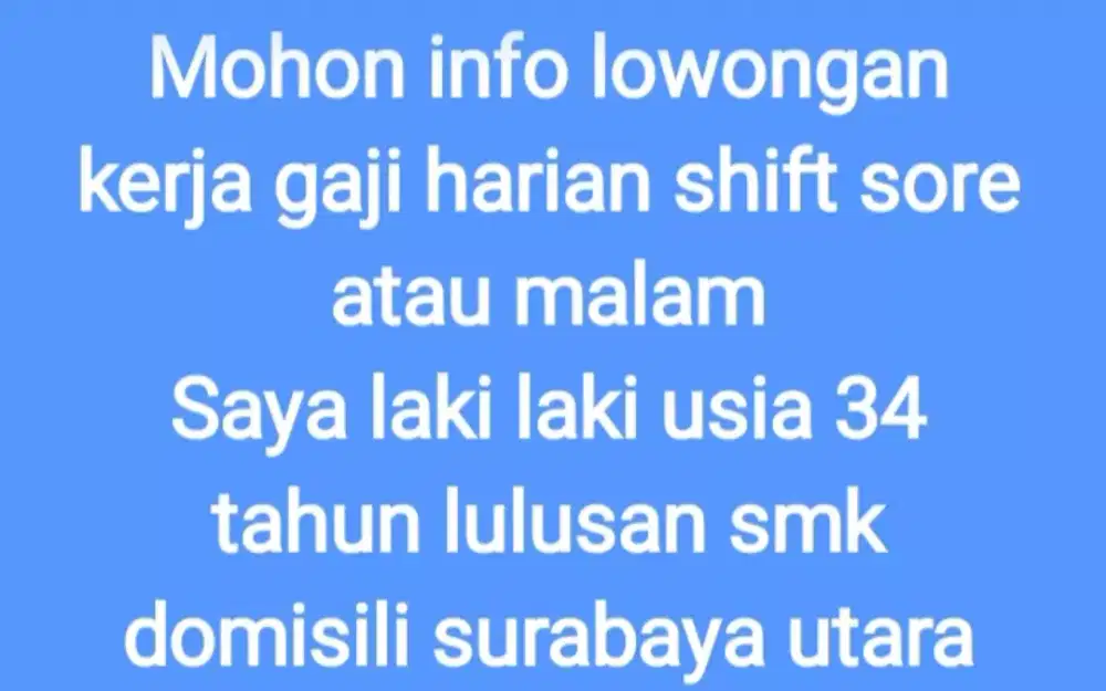 Cari kerjaan harian