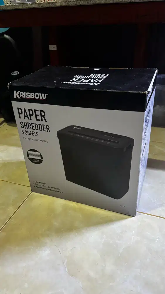 Paper Shredder Krisbow S215 - Cross Cut 5 Sheets