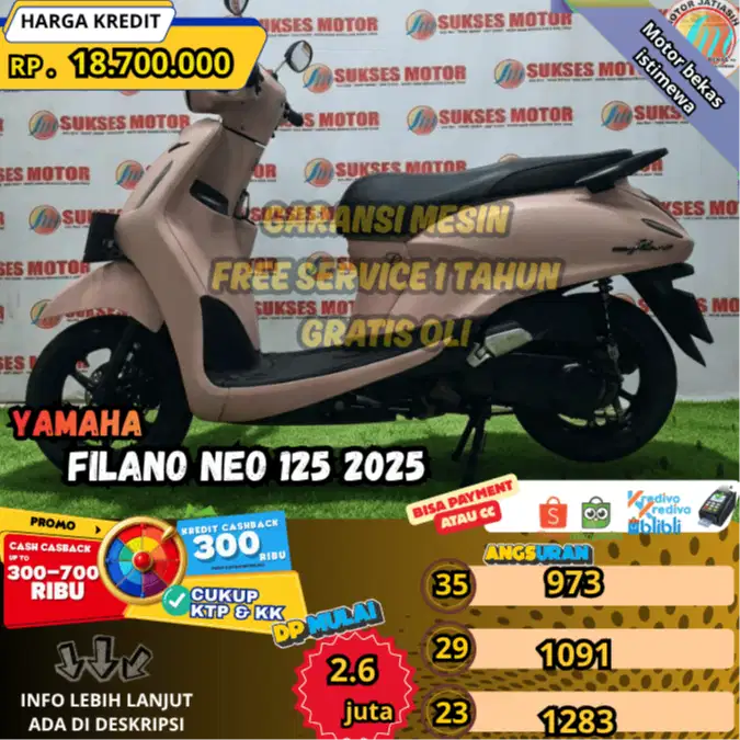 YAMAHA GRANDFILANO NEO 2025 WARNA FAVORIT BEST SELLER SIAP MEJENG