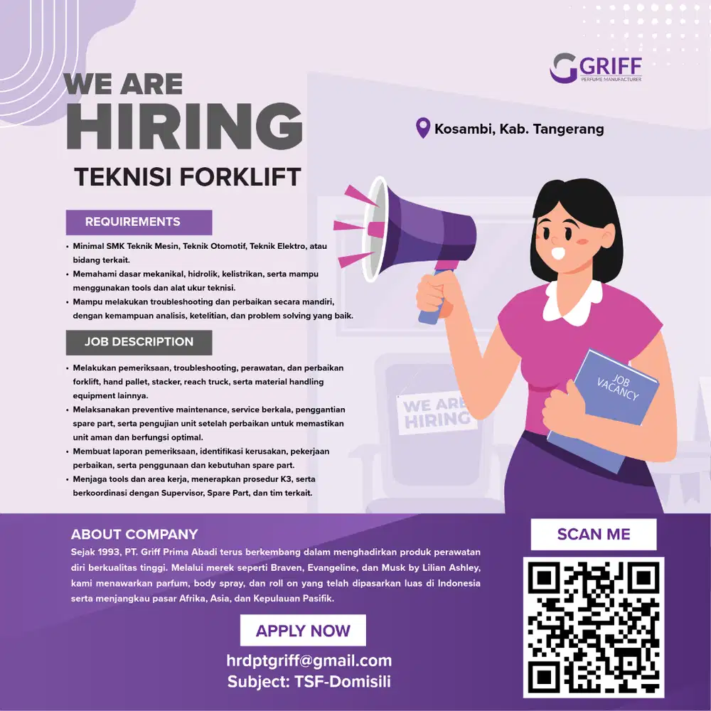 LOKER TEKNISI FORKLIFT