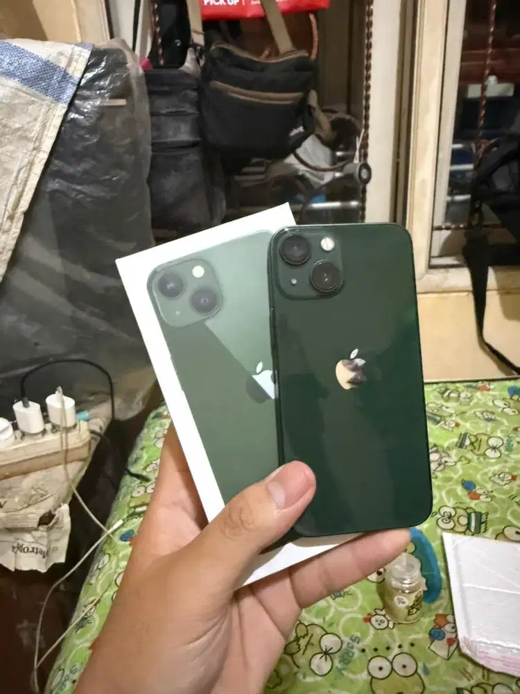 Iphone 13 mini 128 Hijau army Minus tipis fullset
