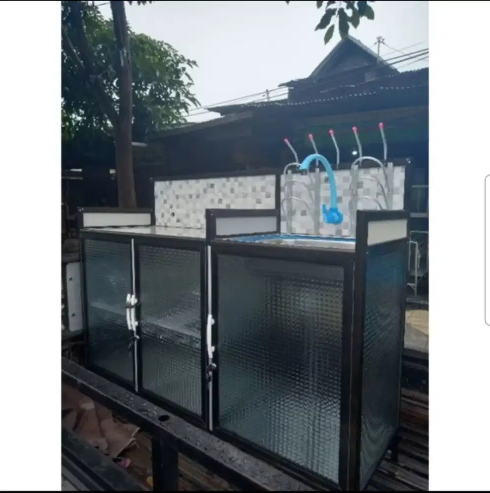 Rak Kompor Westafel, Rak Piring Wastafel, Lemari Rak Kompor 3 Pintu