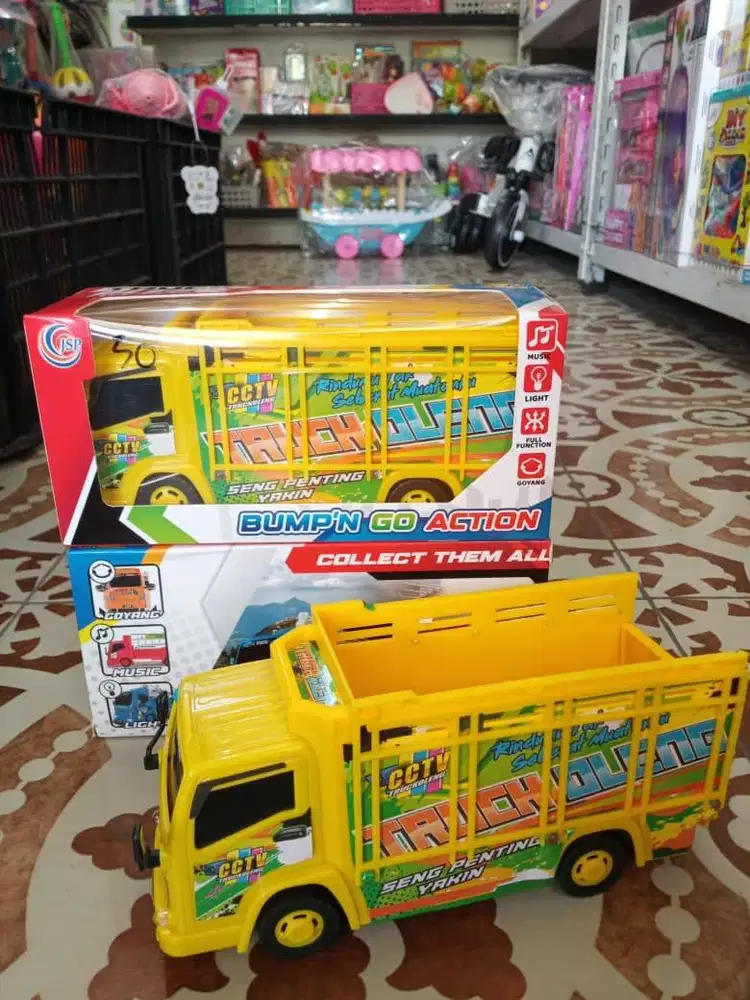 mainan anak truk oleng baterai musik