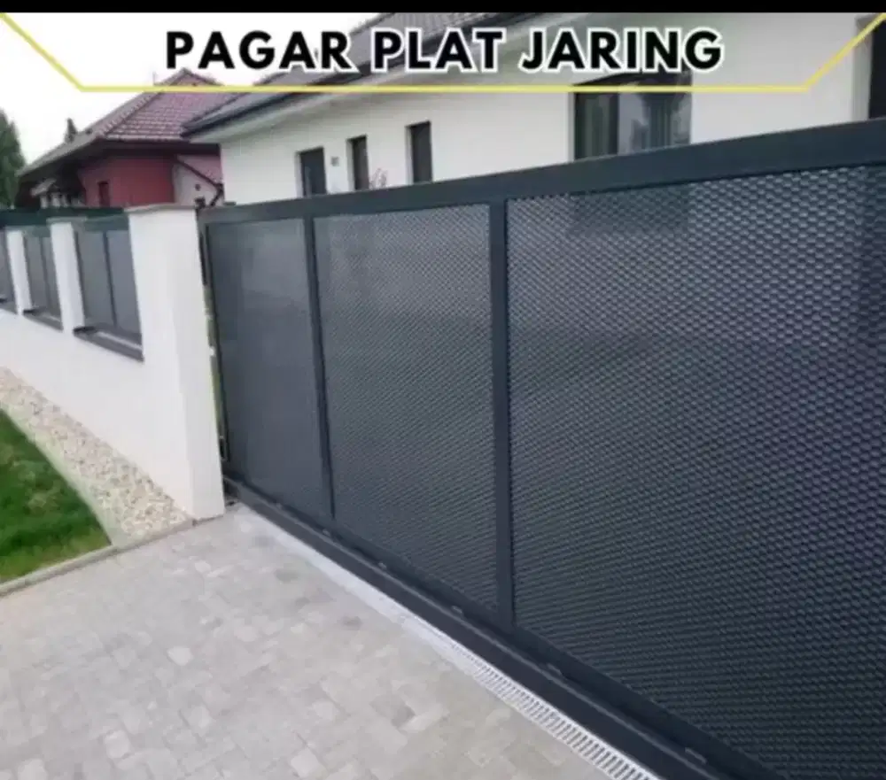 Pagar Plat Jaring Perforated, Pintu Gerbang Plat Jaring Expanda, Pager