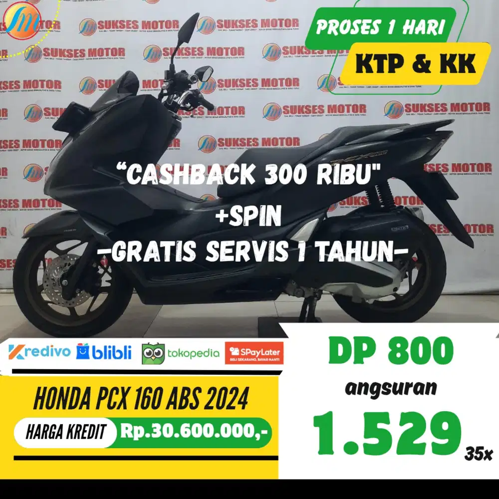 DP 800RB HONDA PCX 160 ABS 2024 ANGSURAN TERJANGKAU BERGARANSI KTP KK