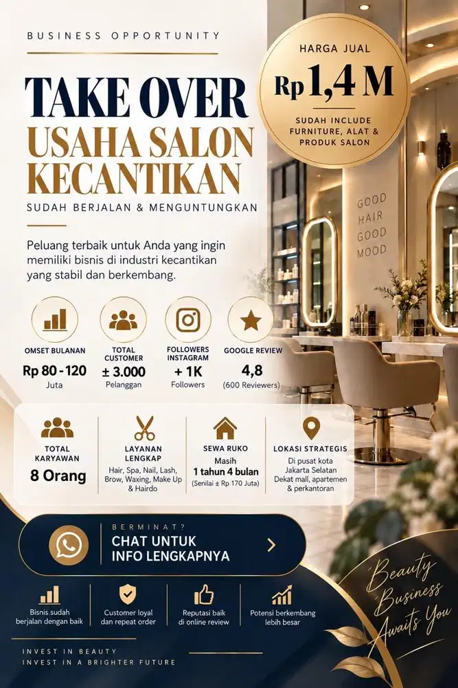 Take Over Usaha Salon Kecantikan