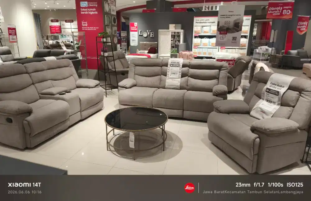 JUAL  MURAH SOFA SET RECLINER FABRIC