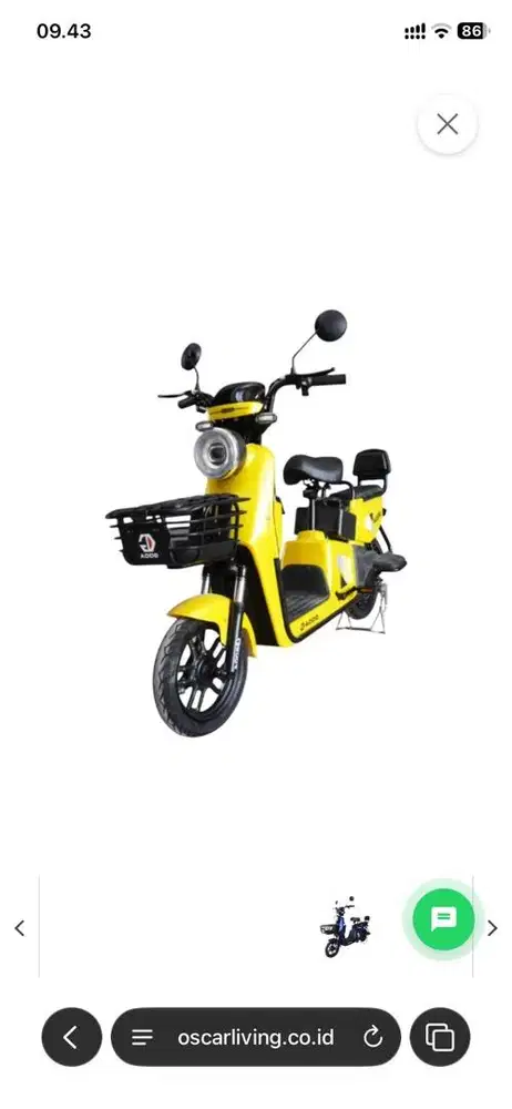 Dijual sepeda listrik goda warna kuning, apa adanya
