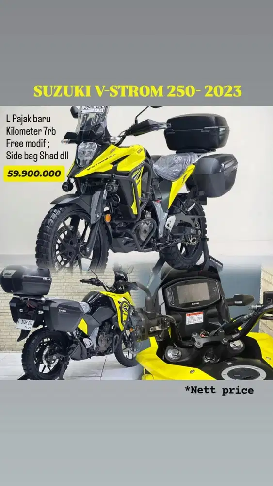 GRADE A‼️ SUZUKI VSTROM 250 TH 2023 NOPOL L SBY ODO 7RB MULUS NOMINUS