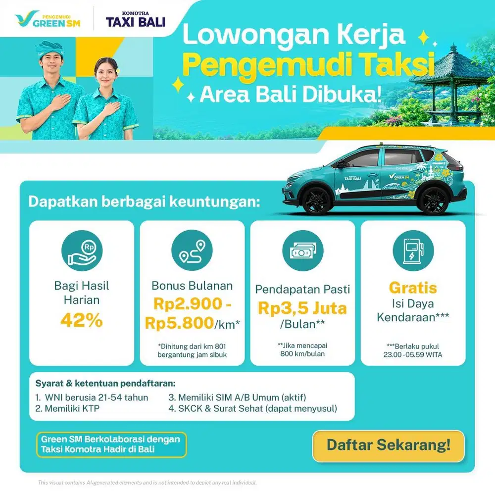 DIBUTUHKAN DRIVER TAXI GREEN SM – BALI