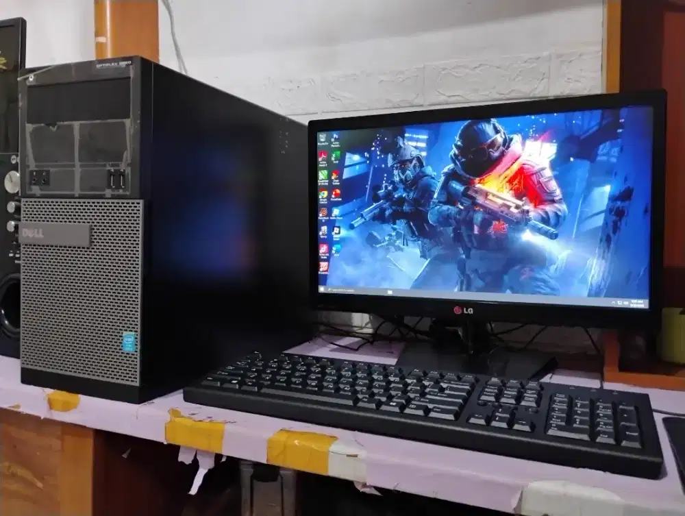Pc gaming intel + nvidia gtx 1050 + monitor 20inch siap pakai