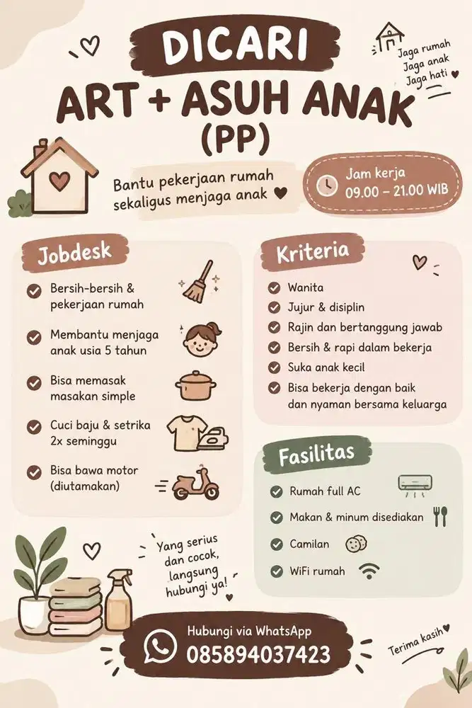 lowongan art & jaga anak