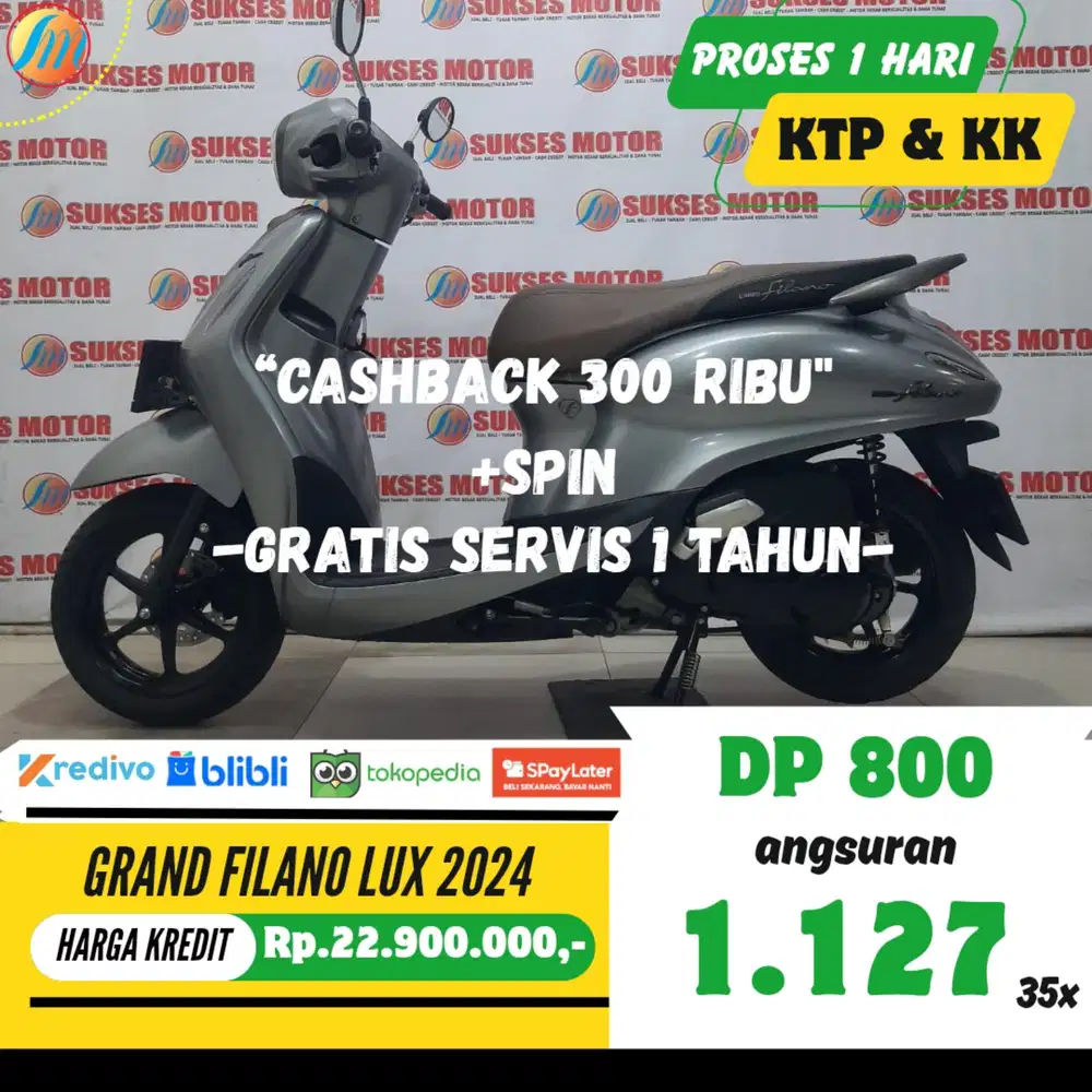 DP CUMA 800RB YAMAHA GRAND FILANO LUX 2024 ANGSURAN SANGAT RINGAN