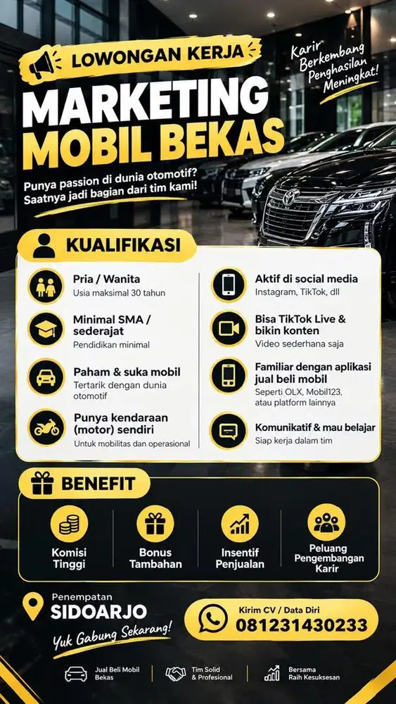 MARKETING & LIVE CONTENT Mobil Bekas Sidoarjo