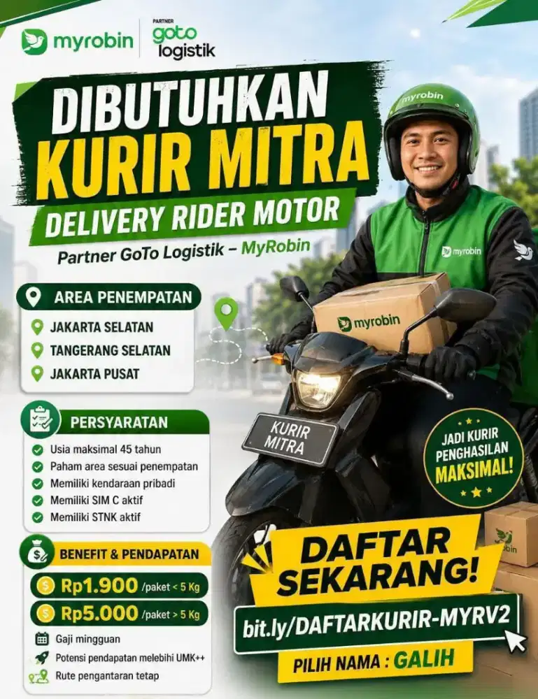 lowongan kurir motor GTL jakarta bisa no SIM