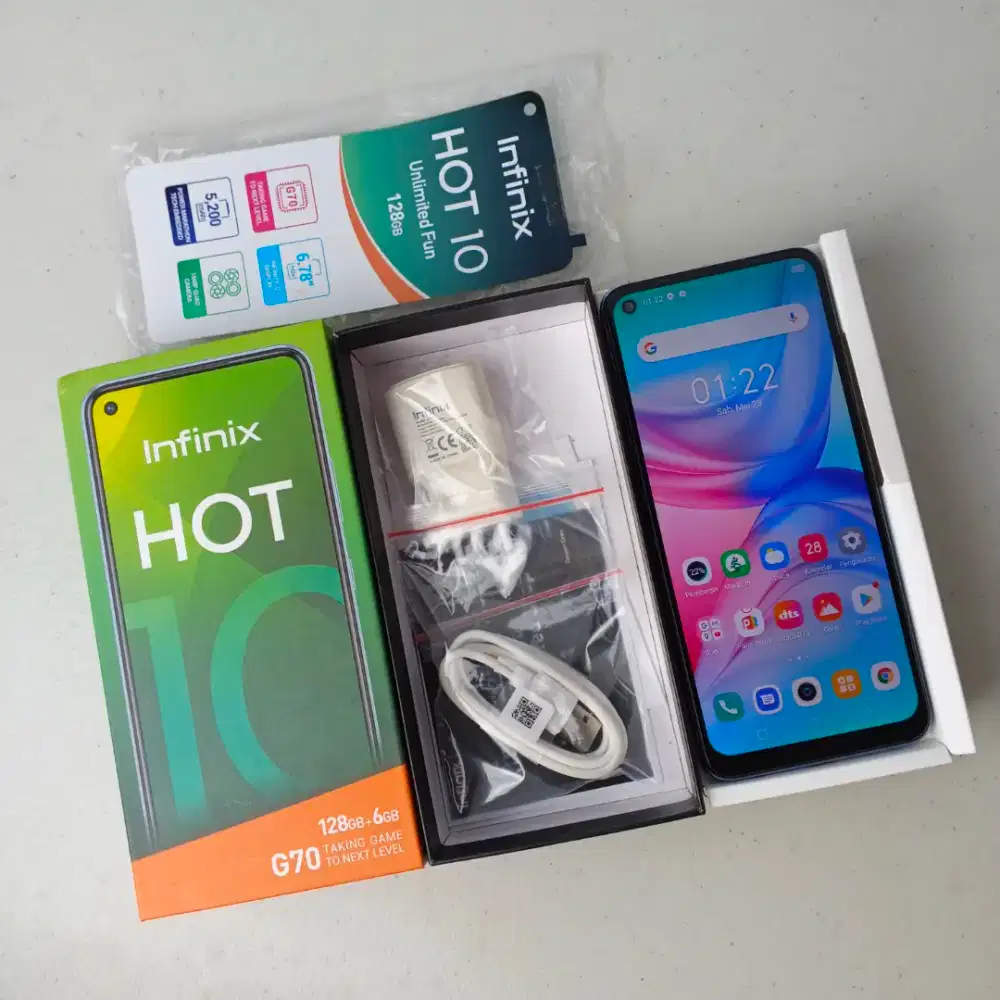 Infinix Hot 10 Ram 6/128GB Fullset Sat Set