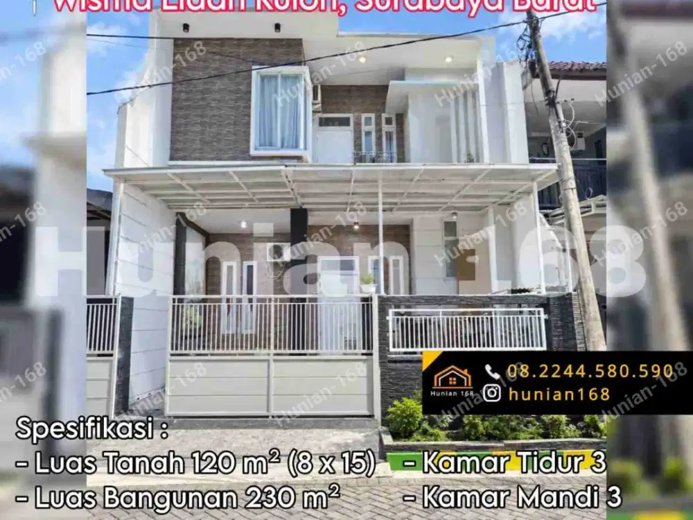 Jual Rumah Baru Minimalis Wisma Lidah Kulon Bangkingan Citraland Greenlake Surabaya Barat Taman Wisata Regency Bukit Mas