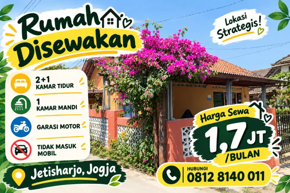 Rumah disewa di jetisharjo jogja - over kontrak