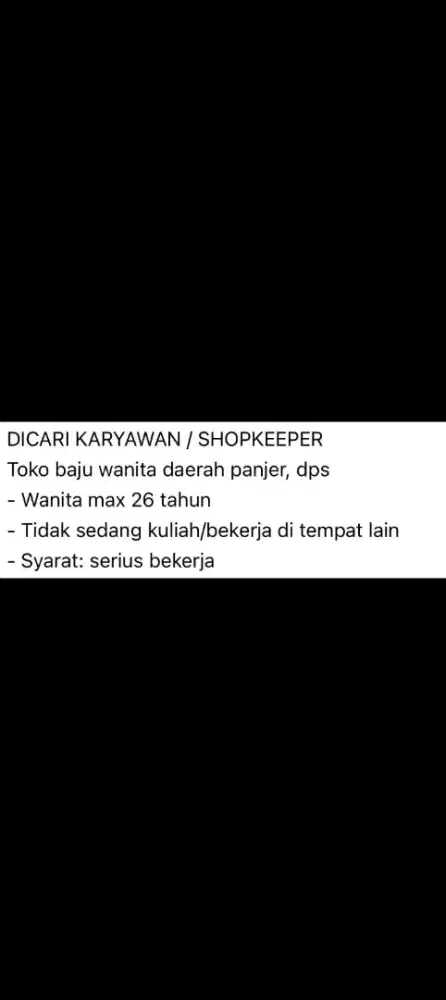 Dibutuhkan segera