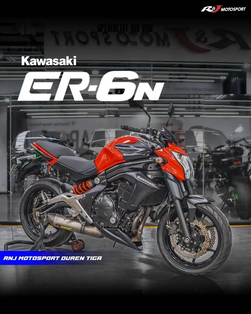 Kawasaki ER6N Nik 2012 Exhaust Akrapovic Warna Merah