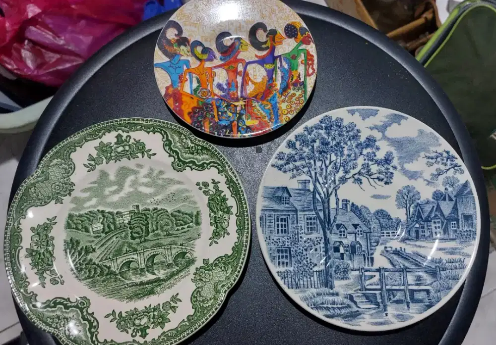 3 piring pajangan/sepaket