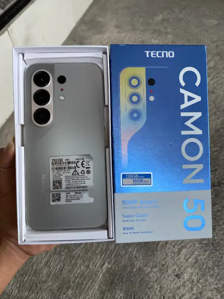 Tecno Camon 50 8+8/128 (Nebula Titanium), BH100%, Grs Agustus 2027