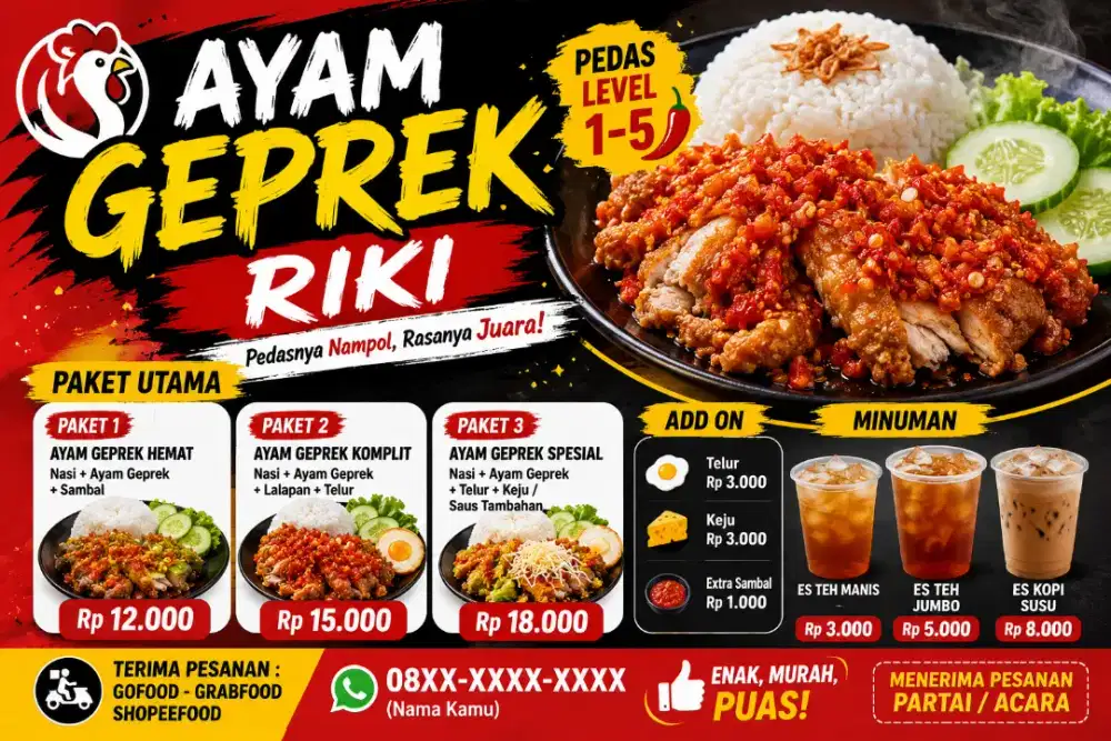 jual ayam geprek Riki h7o fresh