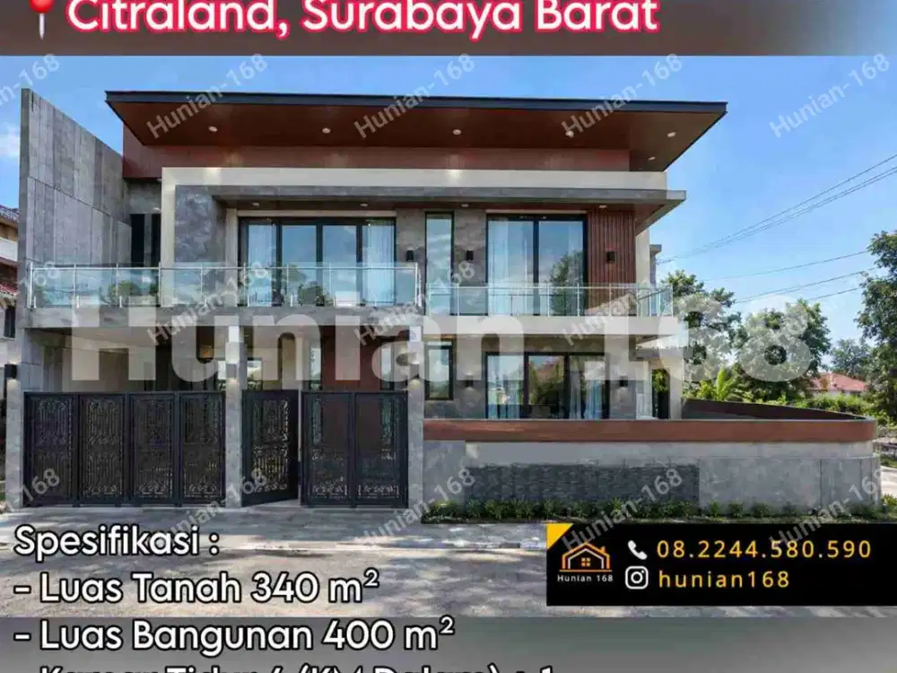Sewa Rumah Baru Mewah Minimalis Perumahan Citraland Surabaya Barat Bukit Golf International Selat Disewakan Cluster