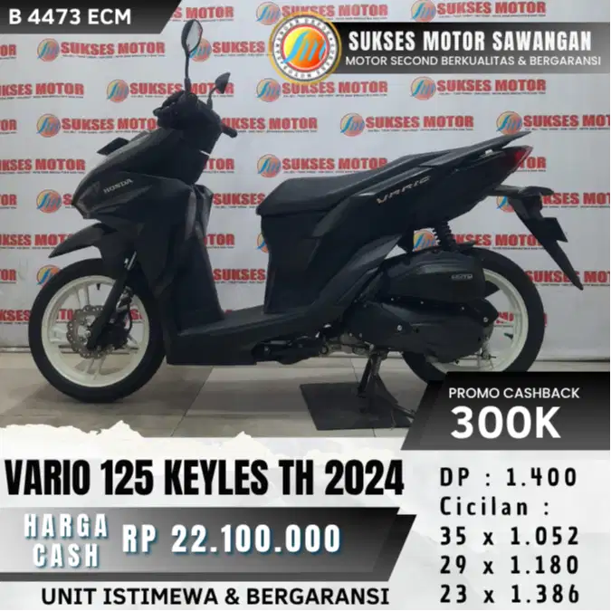 MULUS HONDA NEW VARIO 125 CBS ISS TH 2024 HITAM KEYLES KEYLESS GEN 2